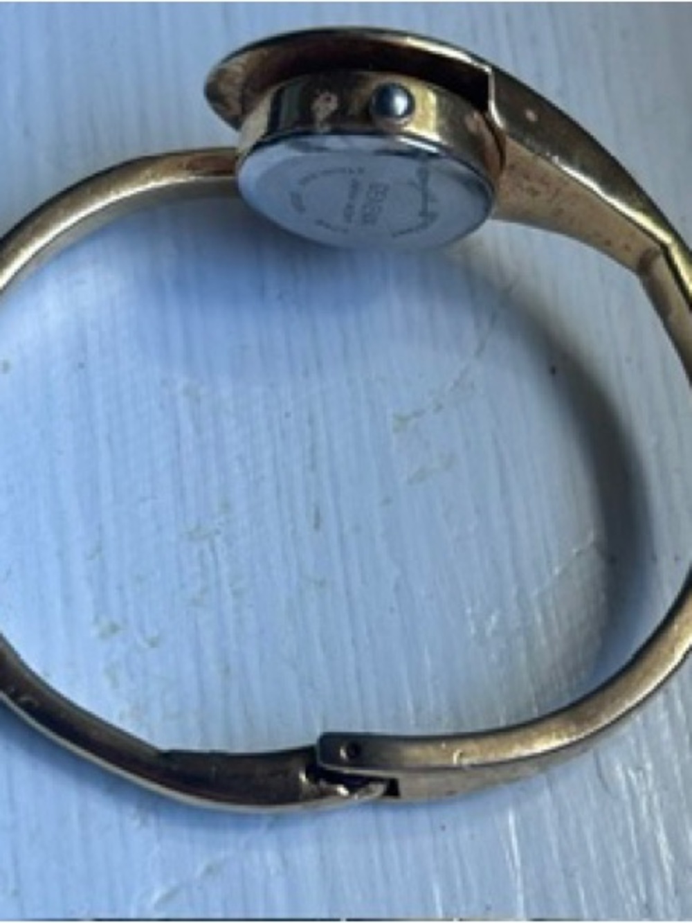 Geneva Vintage Bracelet w/Quartz Hidden Watch, Gold Tone, Abalone Shell Dial - Picture 8 of 9